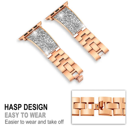 Women's Diamond Stainless Steel Bracelet for Apple Watch Band iWatch Series Ultra/10/9/8/7 49mm 46mm 45mm 41mm   iWatch 6 5 4 SE