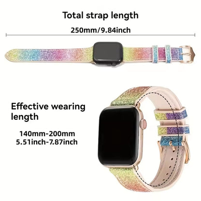 Women's Glittery Silicone Bracelet for Apple Watch Ultra Band 49mm 42mm 46mm 45mm 44mm 41mm 38mm Series 11/10/9/8/7/6/5/4/SE