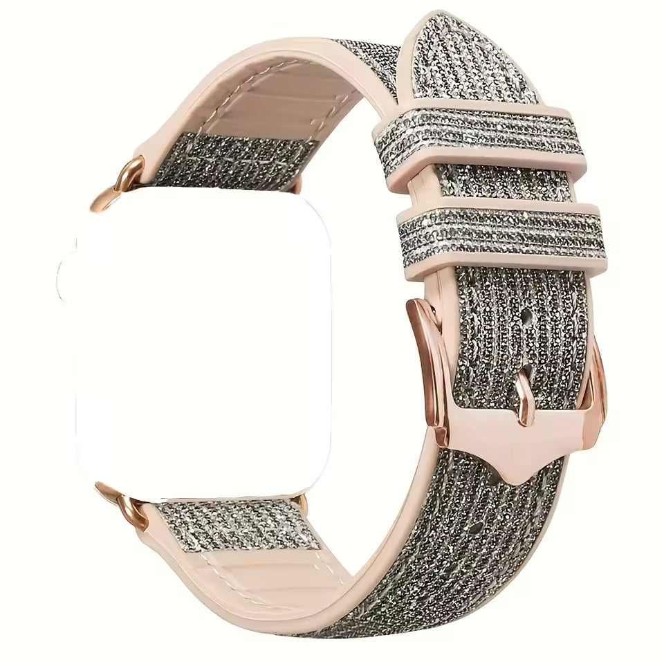 Women's Glittery Silicone Bracelet for Apple Watch Ultra Band 49mm 42mm 46mm 45mm 44mm 41mm 38mm Series 11/10/9/8/7/6/5/4/SE
