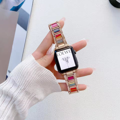 Women's Metal+Resin Diamond Bracelet for Apple Watch Ultra2/10/9/8/7/6/5/4/SE