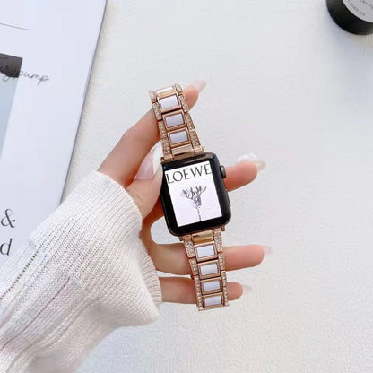 Women's Metal+Resin Diamond Bracelet for Apple Watch Ultra2/10/9/8/7/6/5/4/SE