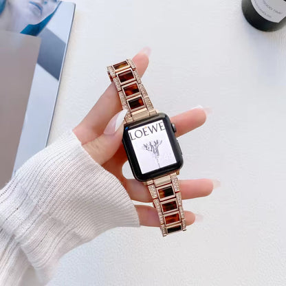 Women's Metal+Resin Diamond Bracelet for Apple Watch Ultra2/10/9/8/7/6/5/4/SE
