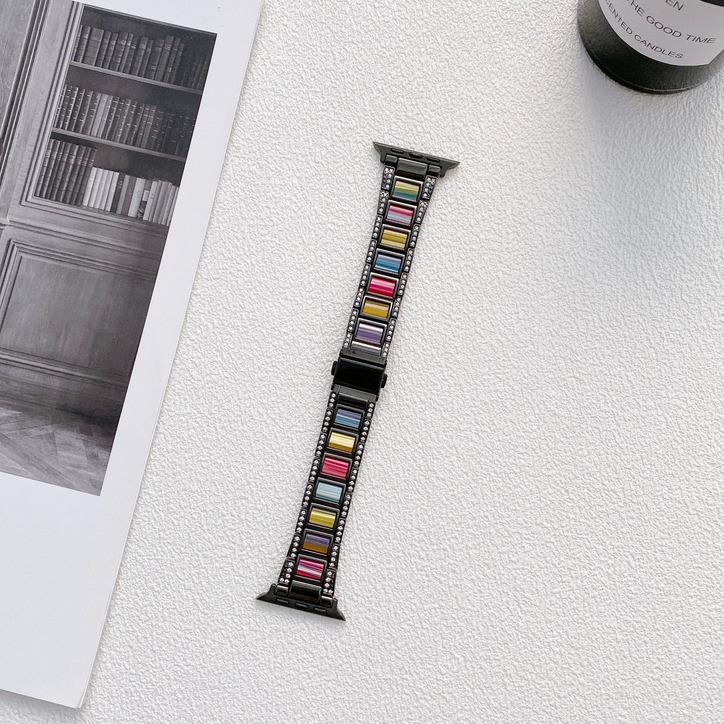 Women's Metal+Resin Diamond Bracelet for Apple Watch Ultra2/10/9/8/7/6/5/4/SE