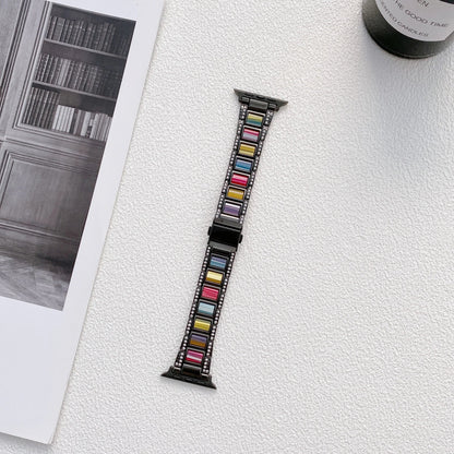 Women's Metal+Resin Diamond Bracelet for Apple Watch Ultra2/10/9/8/7/6/5/4/SE