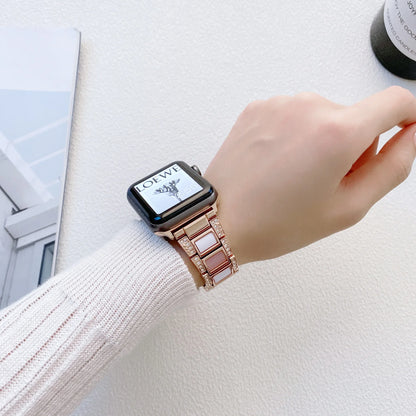 Women's Metal+Resin Diamond Bracelet for Apple Watch Ultra2/10/9/8/7/6/5/4/SE