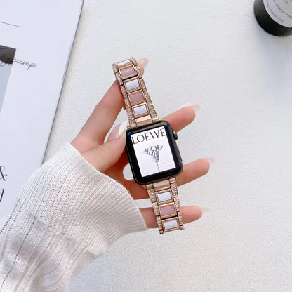 Women's Metal+Resin Diamond Bracelet for Apple Watch Ultra2/10/9/8/7/6/5/4/SE