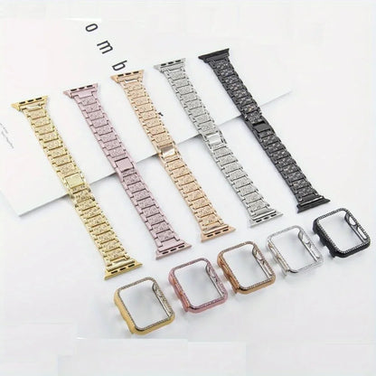 Women's Metal Strap+Case for Apple Watch Ultra Band 46mm 40mm 41mm 42mm Series 11/10/9/8/7/6/5/4