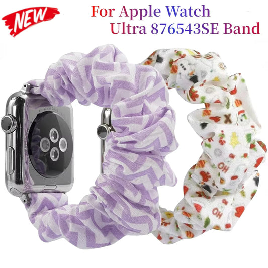 Women's Nylon Elastic Bracelet for Apple Watch Ultra2 Band 49mm 45mm 41mm 40mm 44mm 46mm 42mm Series 9/8/7/6/5/4/10/SE