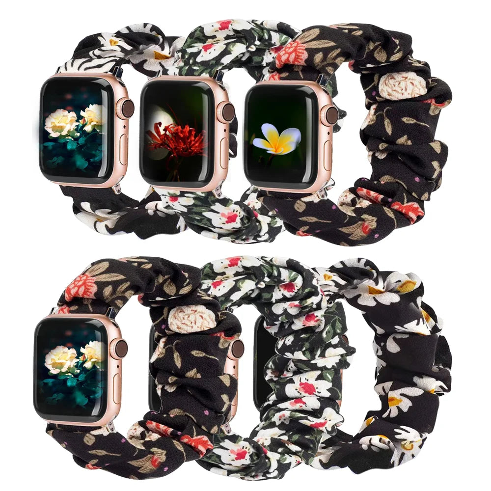 Women's Nylon Elastic Bracelet for Apple Watch Ultra2 Band 49mm 45mm 41mm 40mm 44mm 46mm 42mm Series 9/8/7/6/5/4/10/SE
