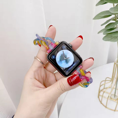 Women's Resin Link Bracelet for Apple Watch Band iWatch Series Ultra/9/8/7/6/5/4/3/SE