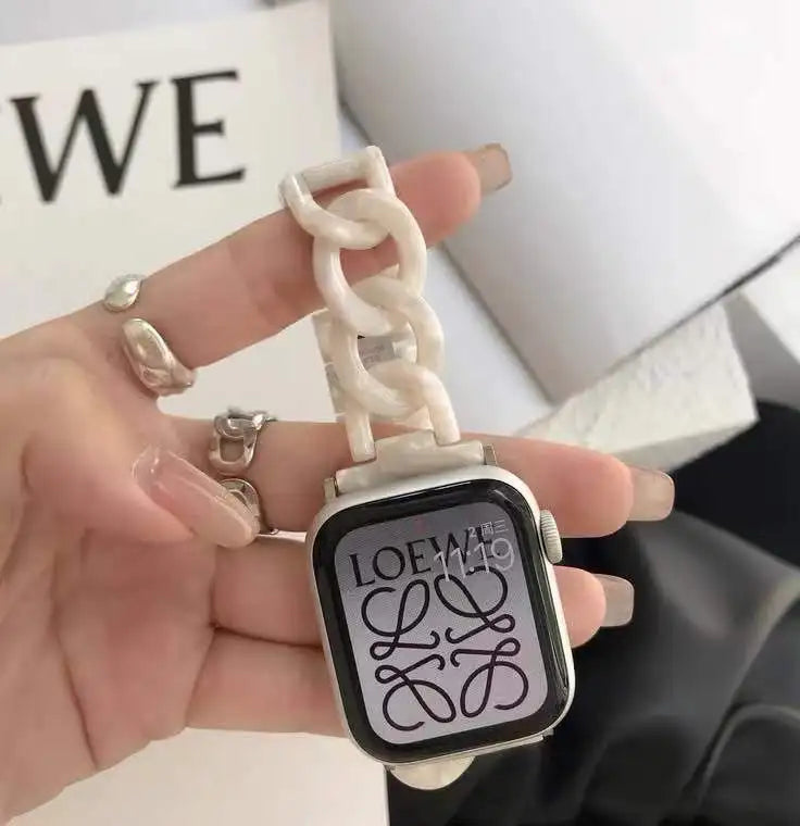 Women's Resin Link Bracelet for Apple Watch Band iWatch Series Ultra/9/8/7/6/5/4/3/SE