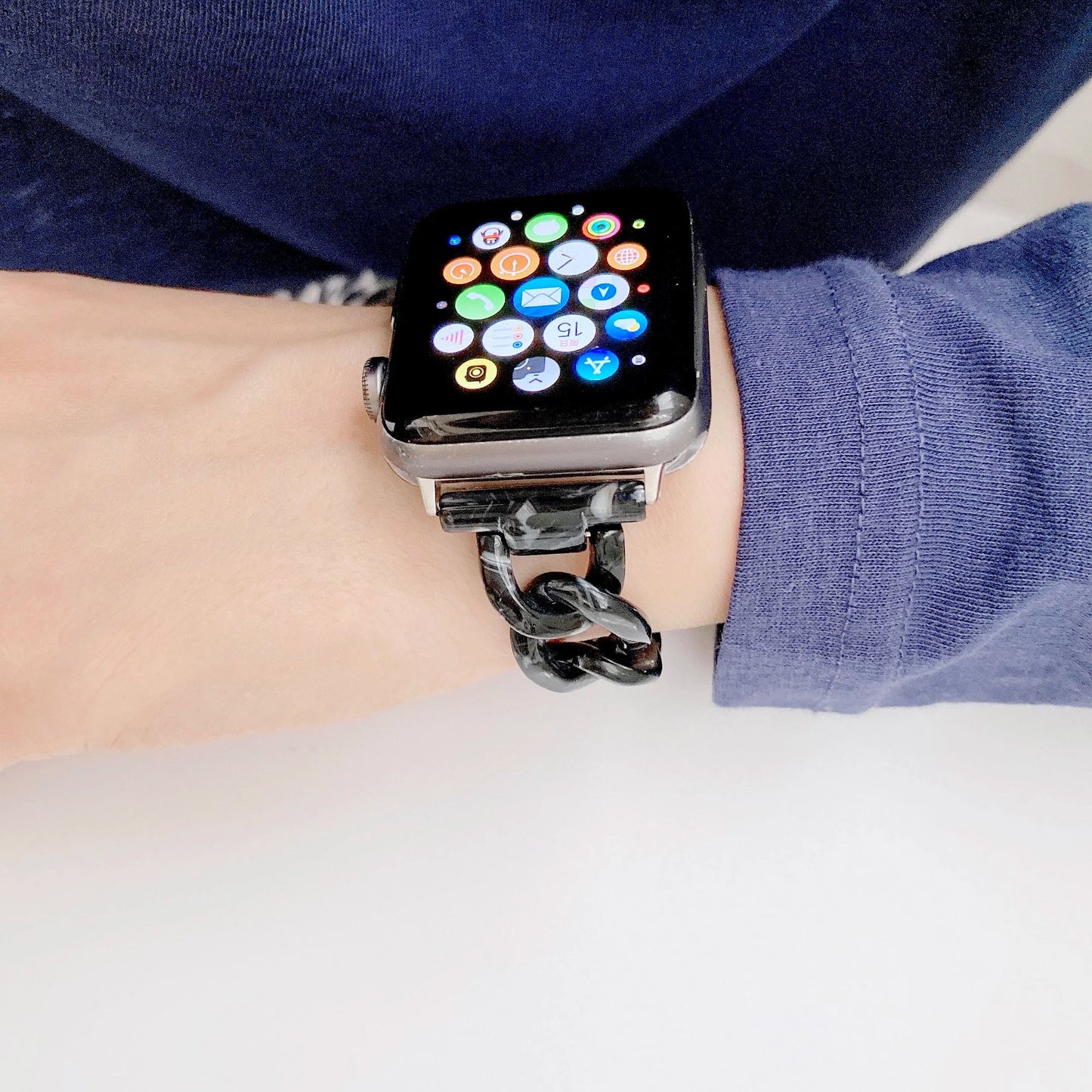 Women's Resin Link Bracelet for Apple Watch Band iWatch Series Ultra/9/8/7/6/5/4/3/SE