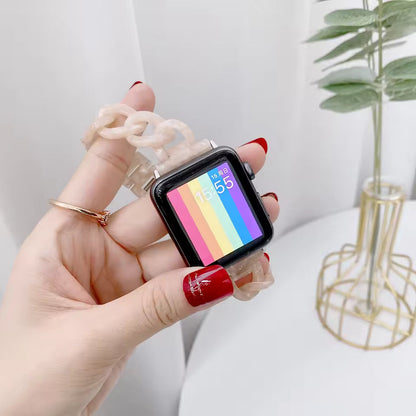 Women's Resin Link Bracelet for Apple Watch Band iWatch Series Ultra/9/8/7/6/5/4/3/SE
