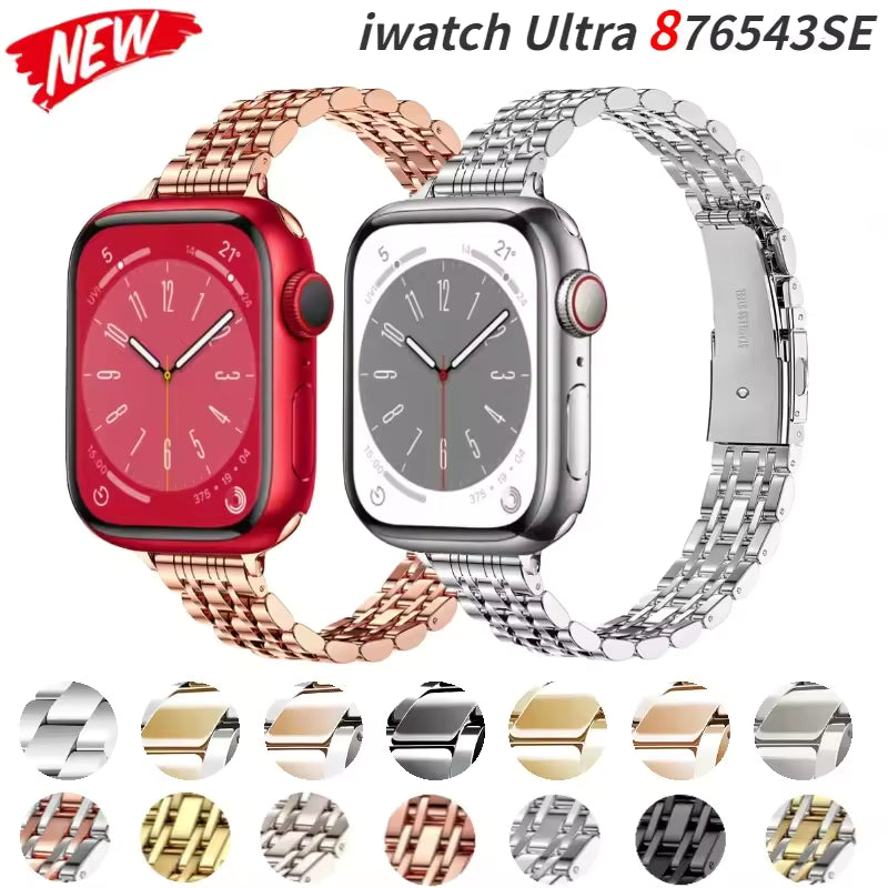 Women's Slim Stainless Steel Bracelet for Apple Watch Ultra2 Band 41mm 45mm 46mm 49mm 44mm 40mm 42mm Series 10/9/8/7/6/5/4/3/SE