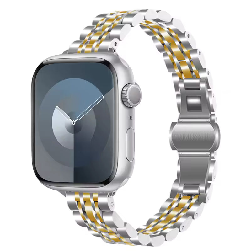 Women's Slim Stainless Steel Bracelet for Apple Watch Ultra2 Band 41mm 45mm 46mm 49mm 44mm 40mm 42mm Series 10/9/8/7/6/5/4/3/SE