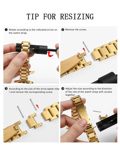 Women's Slim Stainless Steel Bracelet for Apple Watch Ultra2 Band 41mm 45mm 46mm 49mm 44mm 40mm 42mm Series 10/9/8/7/6/5/4/3/SE