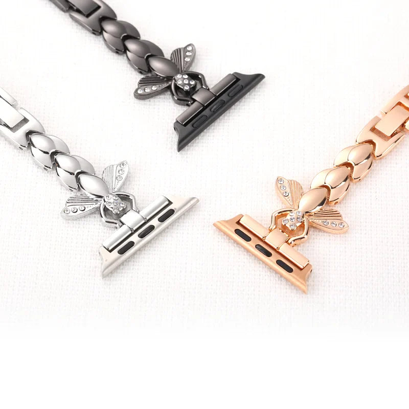 Women's Stainless Steel Diamond Bracelet for Apple Watch Band iWatch Series Ultra/10/9/8/7/6/5/4/3/SE